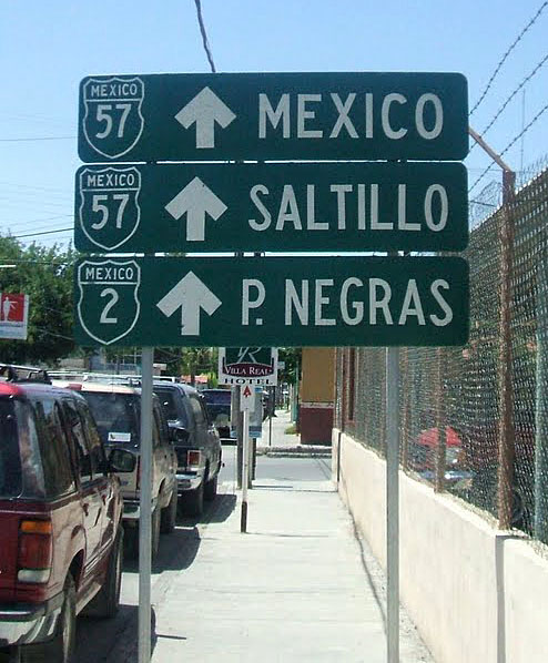 Federal route 57 in Ciudad Acuña, Coahuila, just across the border from Del Rio, Texas.
