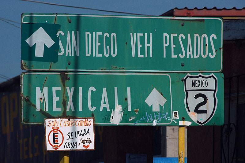 Tecate, approaching the border crossing to the US.
