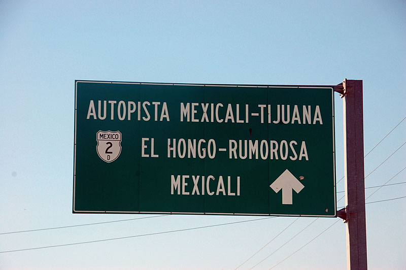 Approaching Tecate from the south on highway 3.