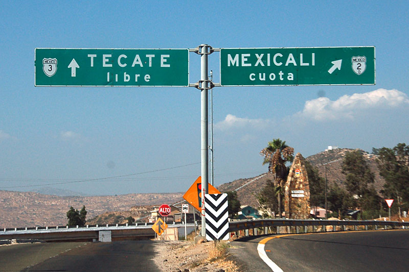Approaching Tecate on highway 3.