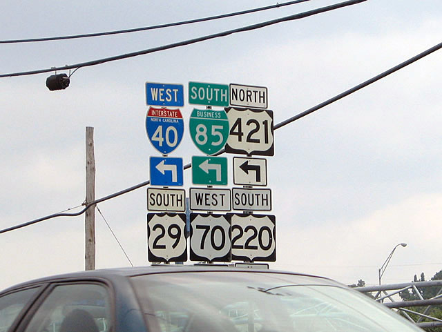Randleman Road northbound at Interstate 40 & Business Loop Interstate 85.