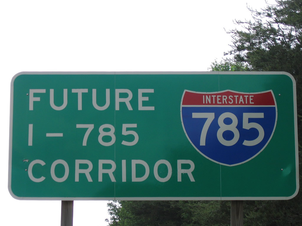 Future Interstate 785 Corridor sign posted along U.S. 29 southbound near Ruffin.