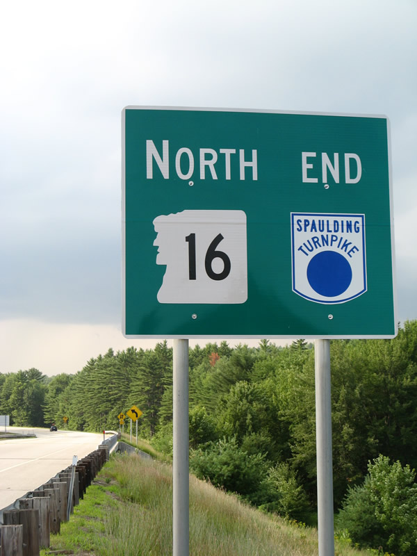 Northbound Spaulding Turnpike and New Hampshire 16 after Exit 18, Junction New Hampshire 125.
