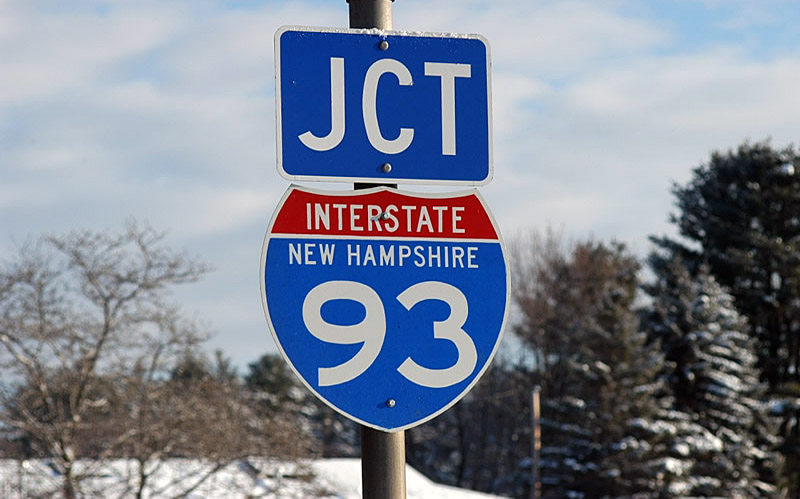 Northbound U.S. 3 approaching Interstate 93 in Manchester.