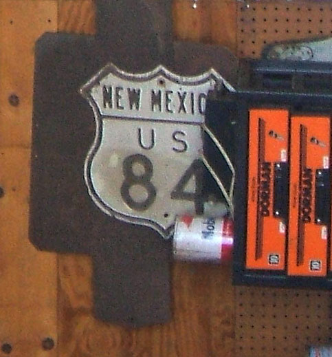 1950s highway marker in an antique store in Ash Fork, Arizona.