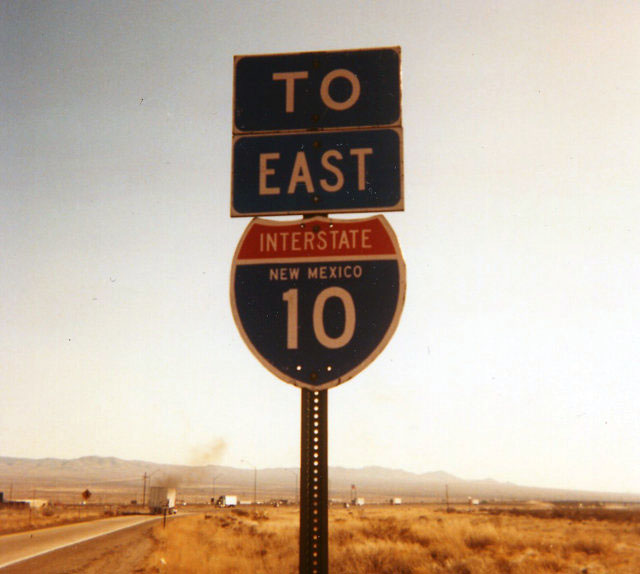 Eastbound Interstate 10 just after the New Mexico-Arizona state line.