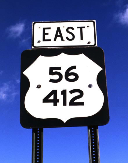 Eastbound U.S. 56-412 after Interstate 25 (secret U.S. 85) interchange near Springer.