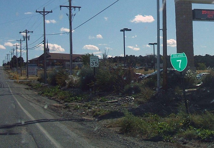Edgewood City Route 7 shield on interstate blank.