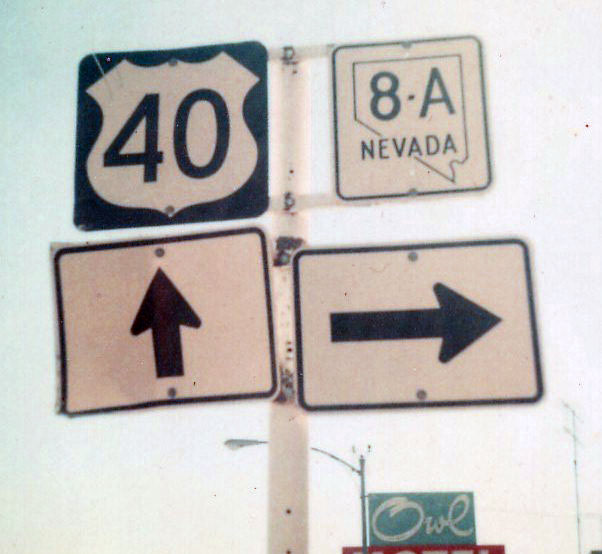 Pre-1982-renumbering highway markers in Battle Mountain.  No mention of I-80 either.
