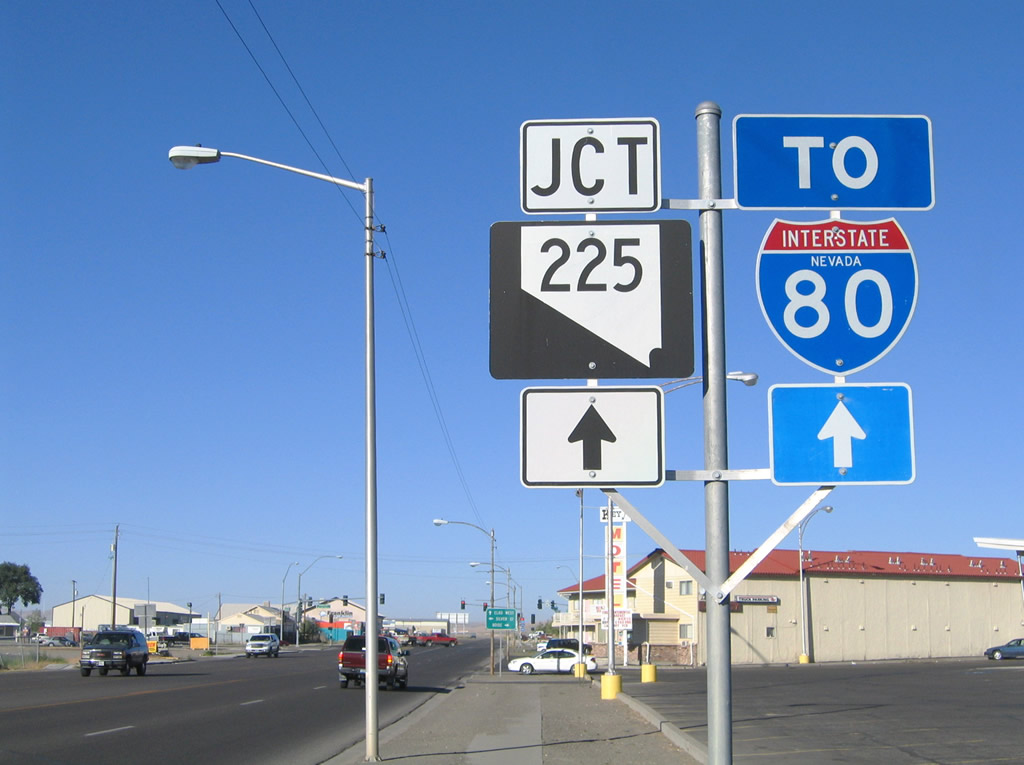 Business Loop Interstate 80 west approaching Nevada 225 in Elko.