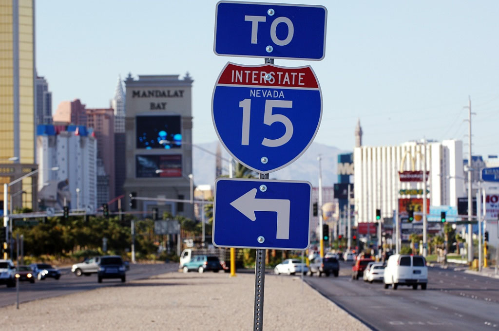 Trailblazer shield on Las Vegas Boulevard.