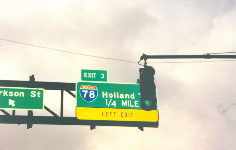 Exit 3 overhead on West Street (New York 9A).