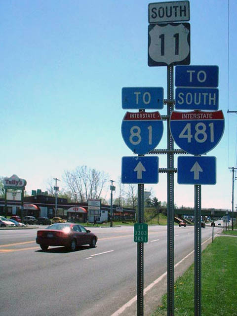 U.S. 11 southbound at NY 481 in North Syracuse.