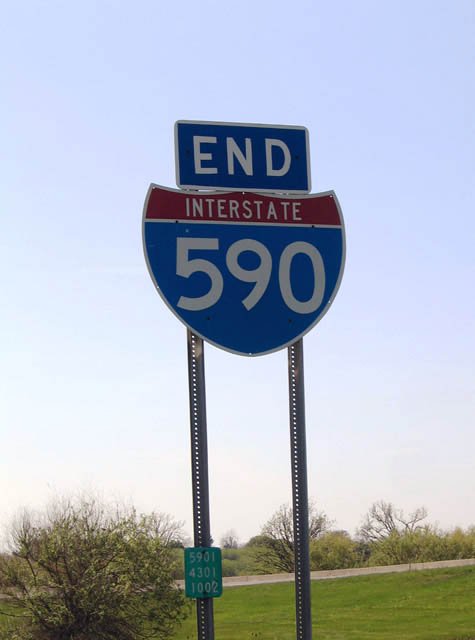 The replacement end shield at Interstate 390.