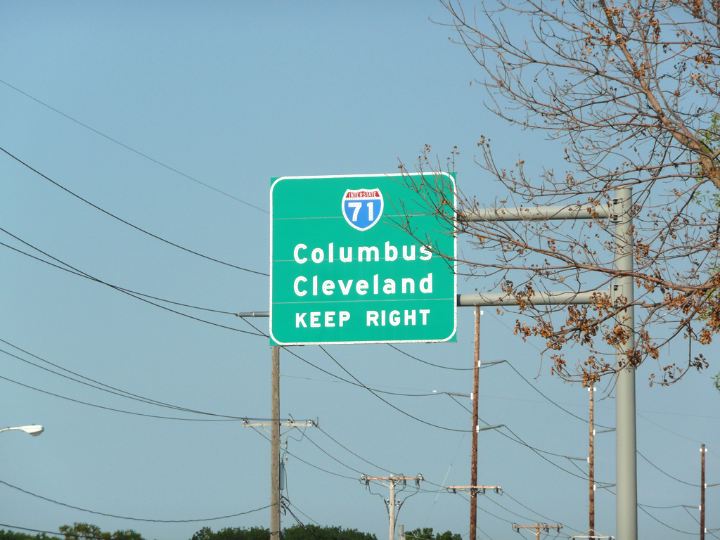 Approach to Interstate 71 along OH 82 east near Strongsville.