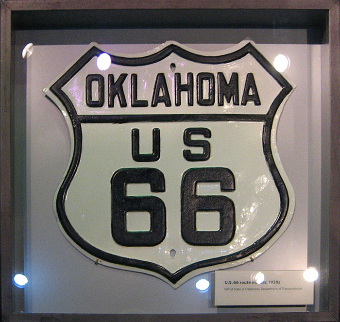 US-66 sign in a museum.