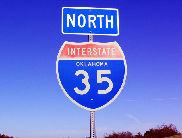 Northbound after Exit 66/Oklahoma 29.