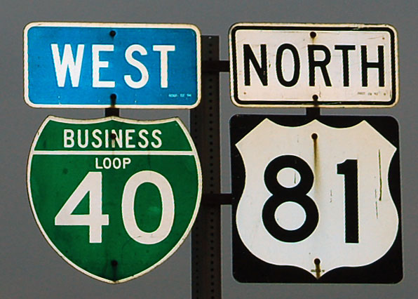 Business Loop 40, US-81, and old US-66 in El Reno.