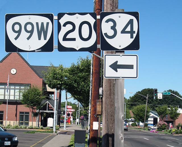 Westbound Harrison Boulevard between 3rd Street and 4th Street in Corvallis.