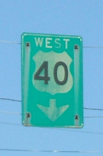 Uniontown.  US-40 was bypassed years ago but this guide sign remains.