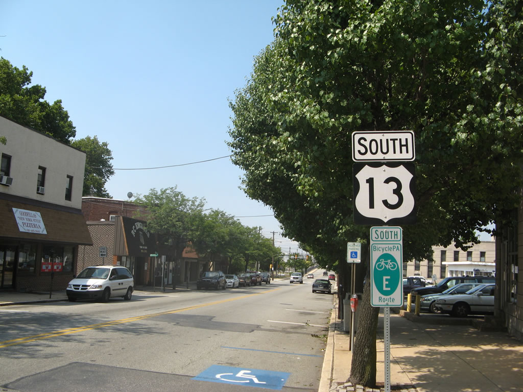 U.S. 13 south reassurance shield in Marcus Hook.