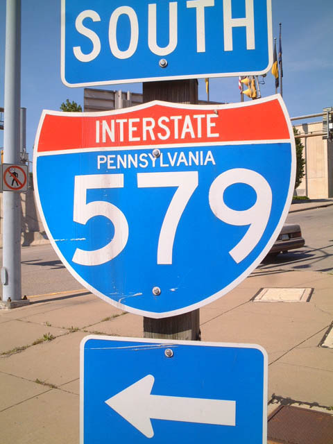 In front of Mellon Arena near Bedford Ave east of Interstate 579.