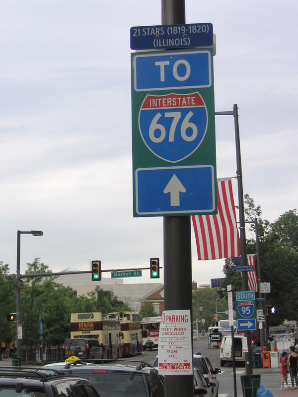 City of Philadelphia installs for Interstate 676 at 5th and Market Streets.