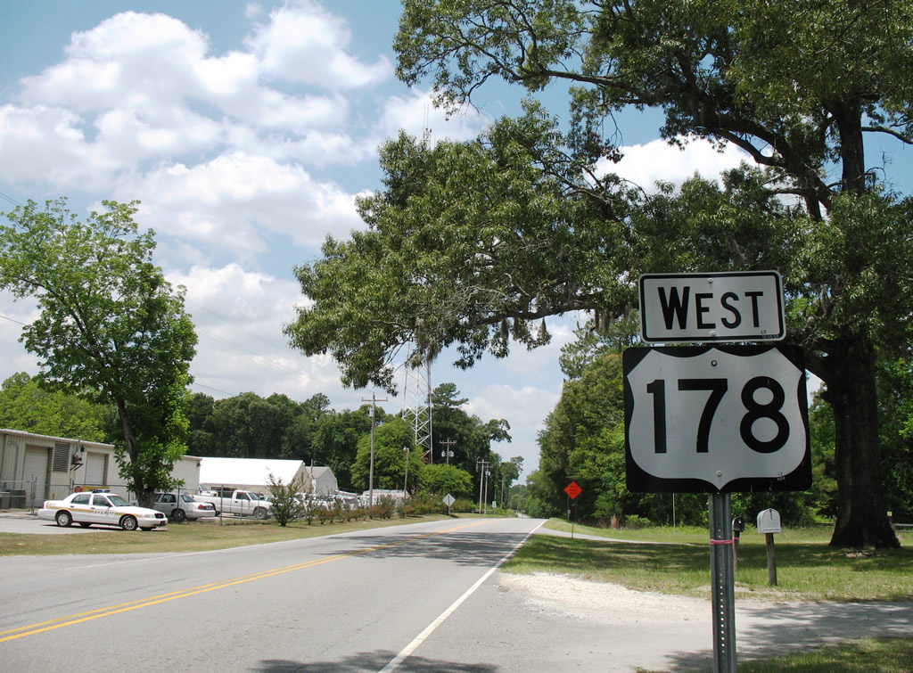 The first westbound shield for U.S. 178.