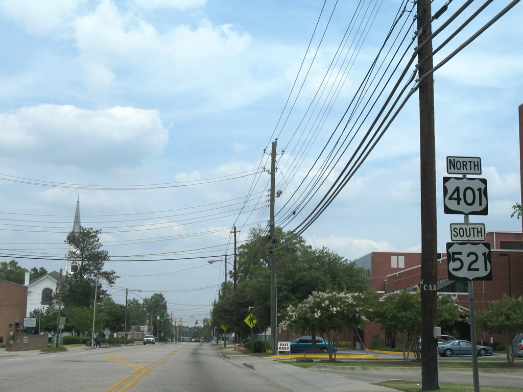 U.S. 521 joins the northbound beginning of U.S. 401 from U.S. 76 in Sumter.