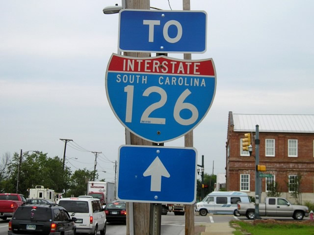 Northbound Huger Street (U.S. 21/321/176) at Gervais Street (U.S. 1/378).