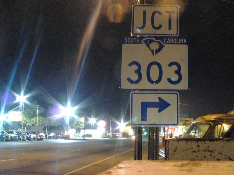 South Carolina 303 shield posted in Walterboro.
