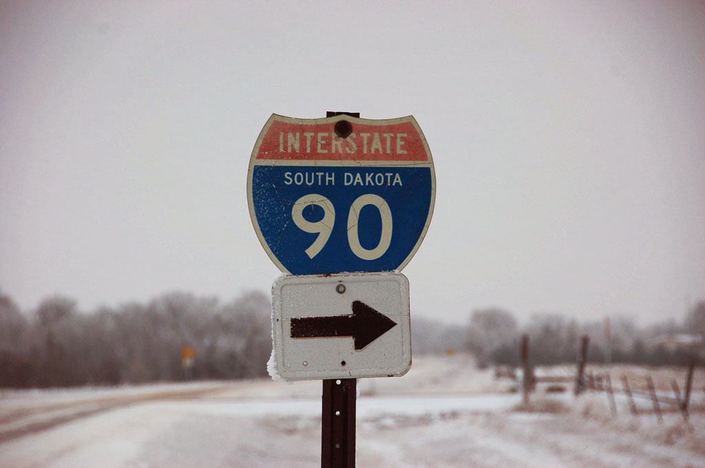 18x18 shield.  Embossed arrow at bottom once referred to US-16 freeway.