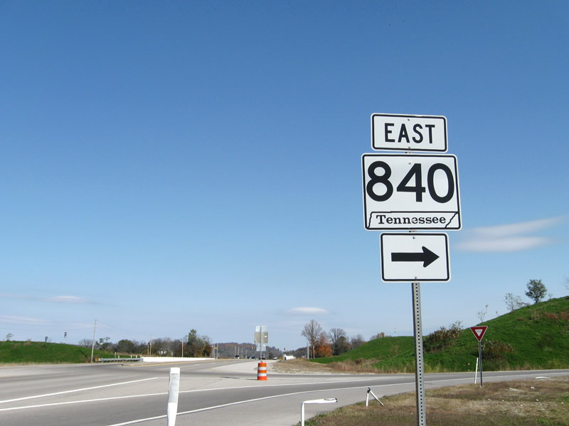U.S. 31 north at the temporary west end of Tennessee State Route 840. SR 840 was eventually renumbered as Interstate 840.