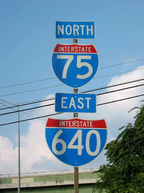 This is the only Interstate 75-640 reassurance shield set and is found east of Exit 1.