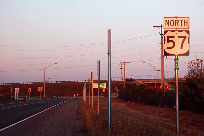 U.S. 57 at Interstate 35.  The very last northbound (eastbound) reassurance marker.