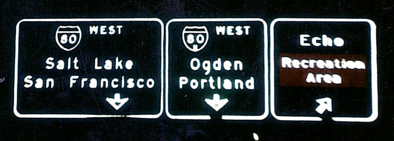 Interstate 80N was renumbered to 84 in 1981. Portland and San Francisco, over 700 miles away each, are two of the most distant control cities ever depicted on the interstate system.