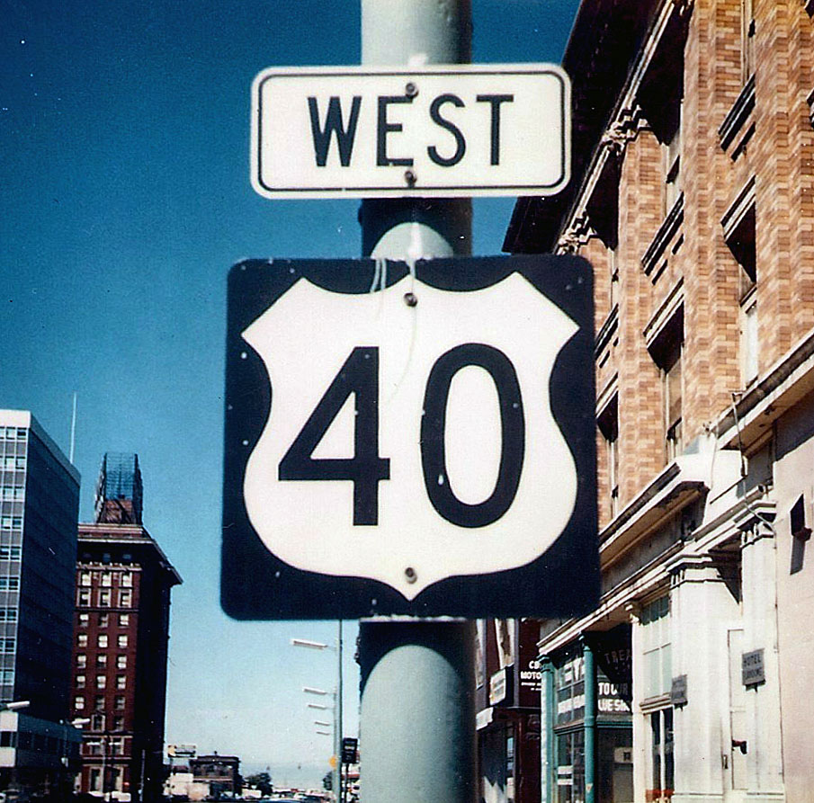 US-40 was truncated in 1975, but this shield in Salt Lake City survived several more years.