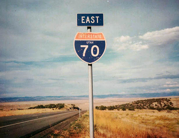 Beyond last exit in Utah (eastbound). Photo by Michael Summa, 1983.