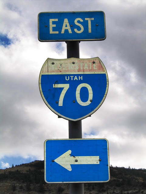 The last state-named shield in Utah, gone as of November, 2008.  It was located on the overpass at exit 72 (Fish Lake National Forest).