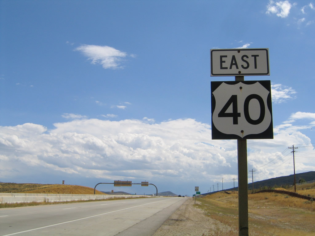 The first eastbound U.S. 40 shield posted after the highway leaves its interchange with Interstate 80.