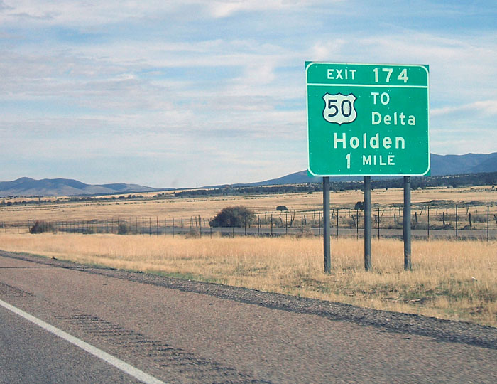 Guide sign on I-70 westbound.