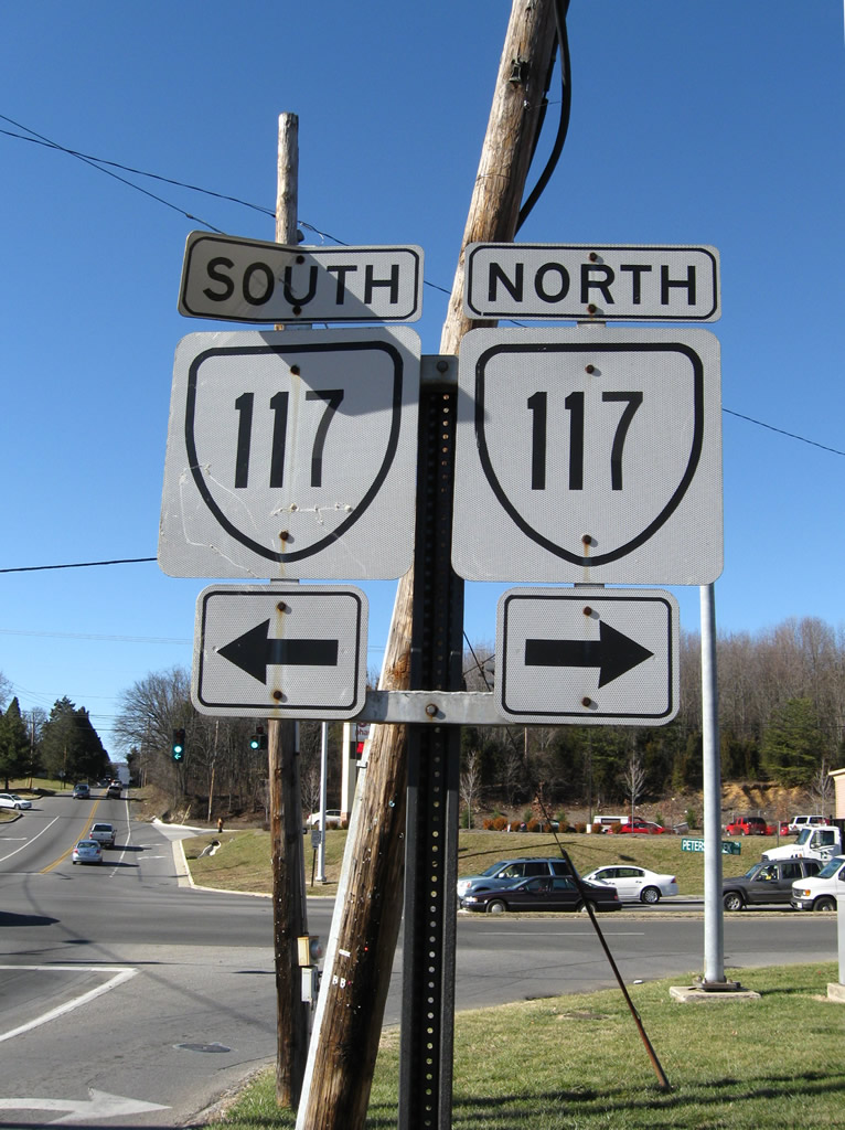 Cove Road north at Virginia 117 in Roanoke.