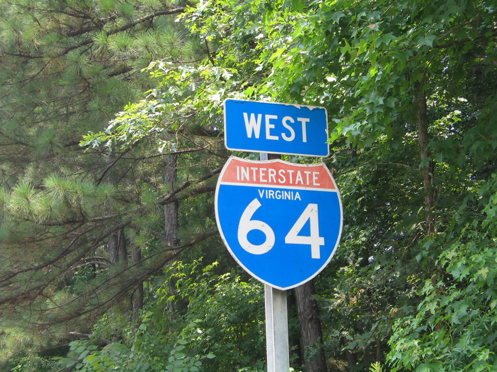 Westbound reassurance shield posted between Interstate 295 and Virginia 288 - Short Pump.