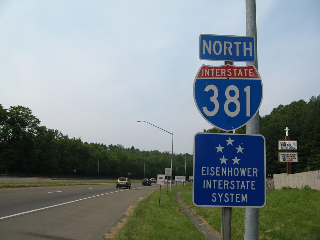 First and only reassurance shield on northbound Interstate 381 in Bristol.