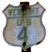 This sign stood on a bridge in White River Junction, and was washed away in a 1991 flood.  The replacement bridge, alas, has quite modern signs.