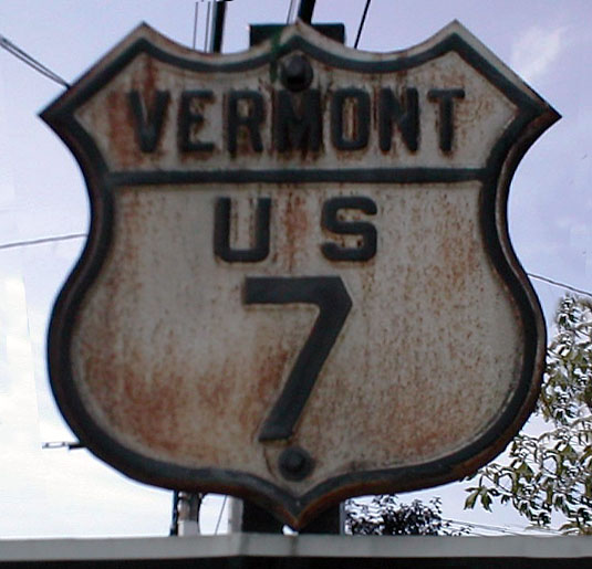 This 1930s highway marker was in circulation from the mid-1980s until October, 2003, in St. Albans.