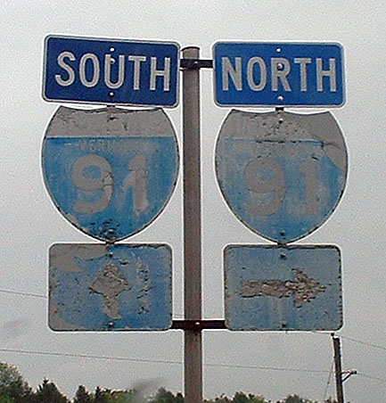 These shields date back to 1986, and feature a font most often seen in Massachusetts.