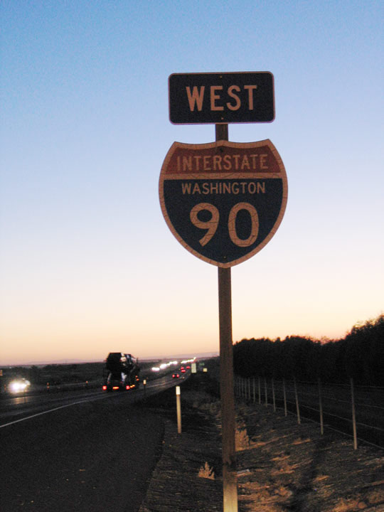 Westbound Interstate 90 after Exit 174, Hansen Road/Mae Valley.