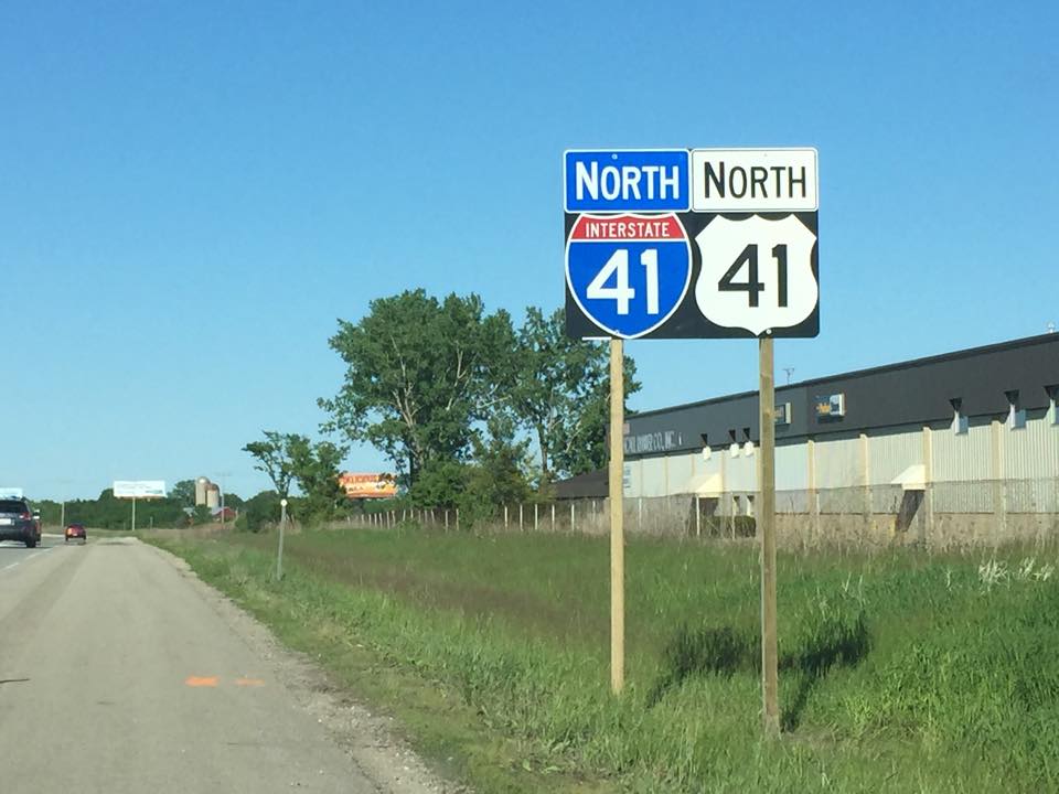 The first reassurance marker posted after the Highway J interchange in Kaukauna.
