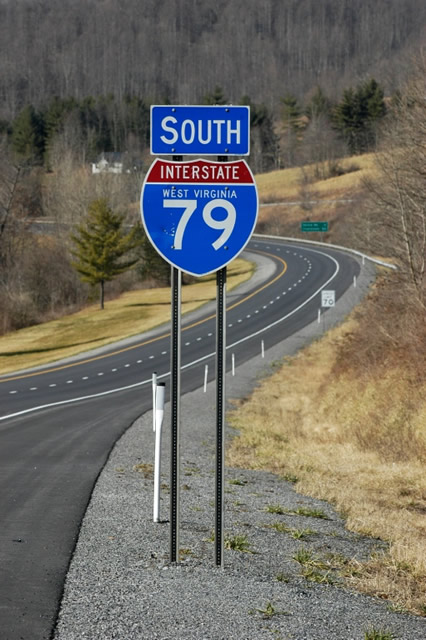 U.S. 19 southbound at Interstate 79 in Morgantown.